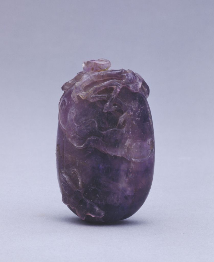 图片[1]-Amethyst melon butterfly pattern snuff bottle-China Archive